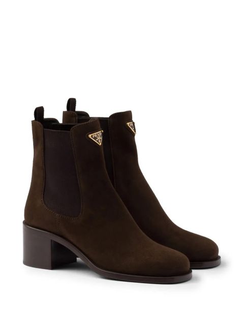 Prada suede 55mm Chelsea booties - Brown - zdjęcie produktu nr 2