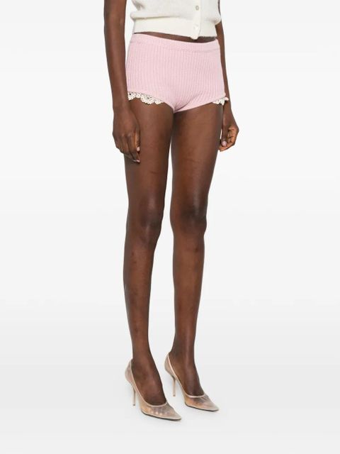 Magda Butrym lace-trim knitted shorts - Pink