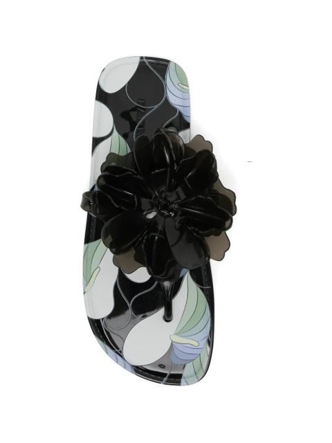 FARM Rio floral-print flip flops - Black