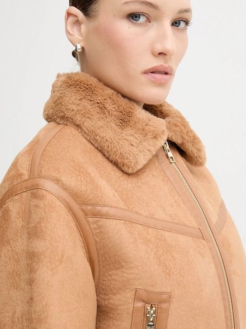 Gaudi kurtka kolor brązowy zimowa 521BD39002