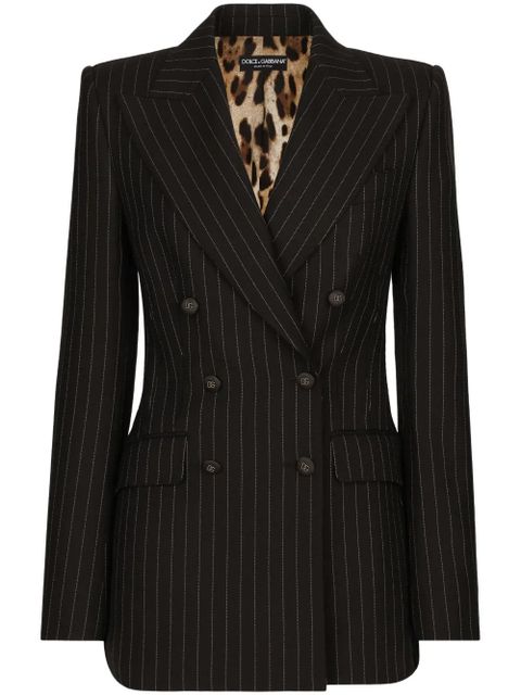 Dolce & Gabbana double-breasted striped blazer - Brown - zdjęcie produktu nr 1