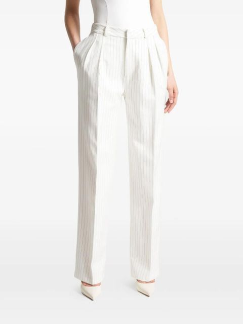 Manière De Voir Julie pinstripe twin-pleat tailored trousers - White - zdjęcie produktu nr 2