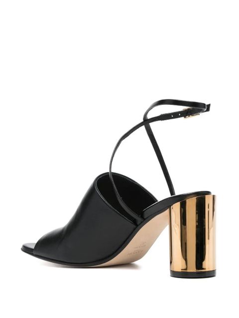Lanvin metallic-heel 75mm leather sandals - Black