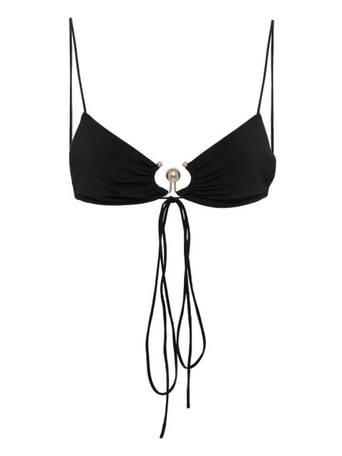 Christopher Esber ruched orbit triangle bikini top - Black - zdjęcie produktu nr 1