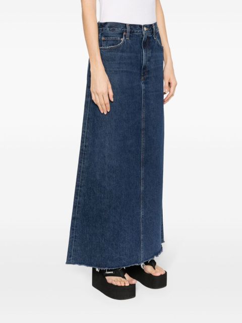 AGOLDE Hilla A-line denim maxi skirt - Blue