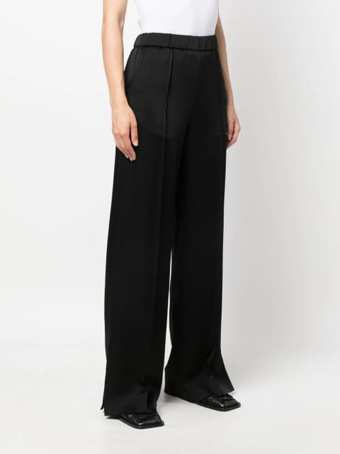 Jil Sander satin-finish wide-leg trousers - Black