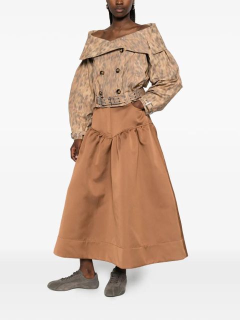 GANNI gathered yoke skirt - Neutrals - zdjęcie produktu nr 2