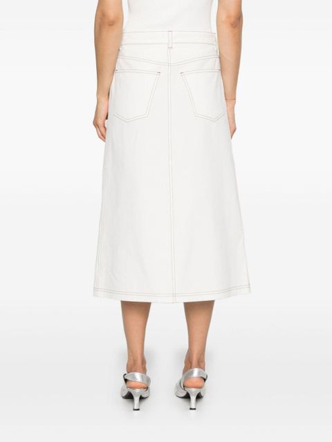 TOTEME contrast-stitching midi skirt - White - zdjęcie produktu nr 2