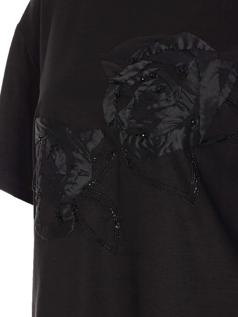 Max Mara floral-appliqué t-shirt - Black