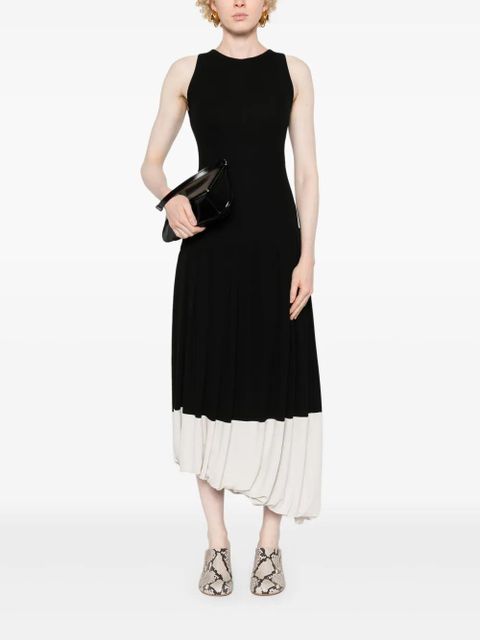 Victoria Beckham pleated crepe midi dress - Black - zdjęcie produktu nr 2