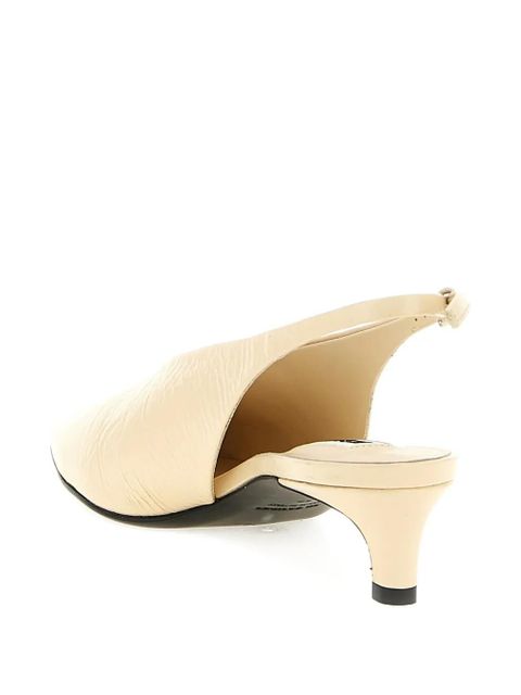 Jil Sander craquelé V-neck slingback pumps - Neutrals