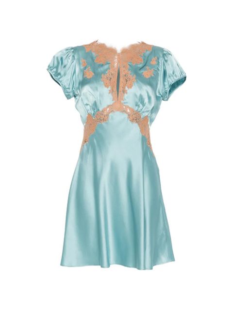 DÔEN Junia lace-trimmed mini dress - Blue - zdjęcie produktu nr 1