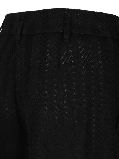 Missoni chevron-pattern open-knit trousers - Black