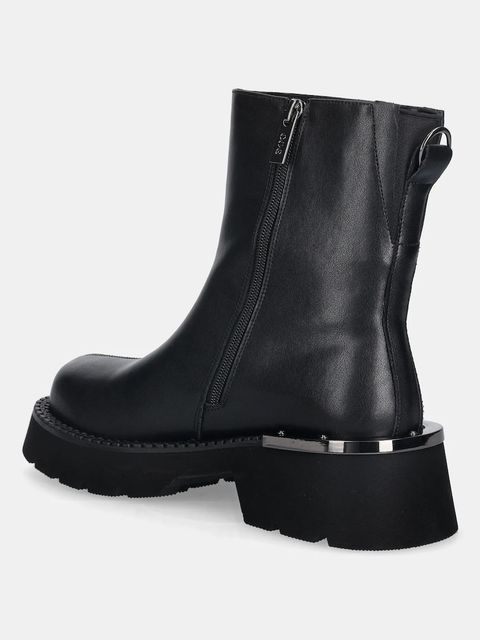 GOE botki skórzane damskie kolor czarny na platformie lekko ocieplone SS2N4143 BLACK - zdjęcie produktu nr 2