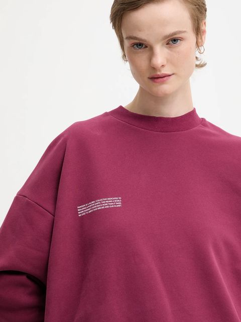 Pangaia bluza bawełniana kolor bordowy z nadrukiem 10000183