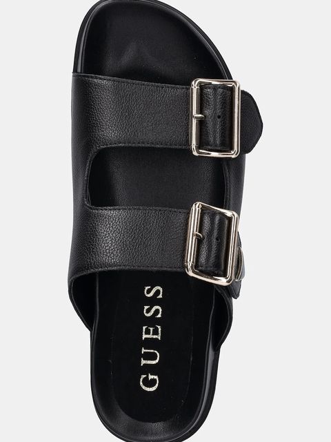 Guess klapki skórzane FASTEN damskie kolor czarny FLTFST LEA03