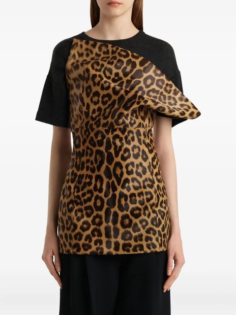 KHAITE off-shoulder leopard top - Brown