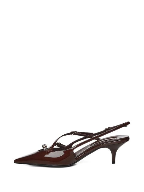 Miu Miu slingback leather pumps - Brown