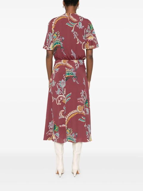 ETRO floral-print knot-detail dress - Red