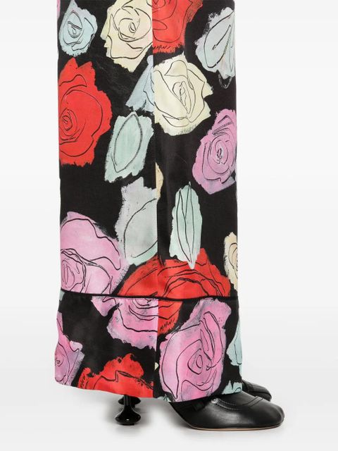 Marni floral-print trousers - Black