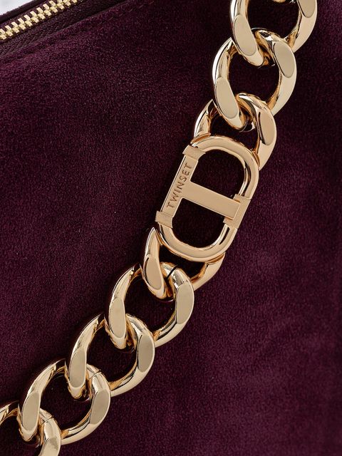 Twinset torebka zamszowa kolor fioletowy 252TB7162