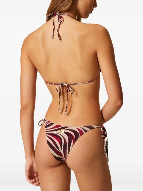 TWINSET zebra-print lurex bikini top - Pink