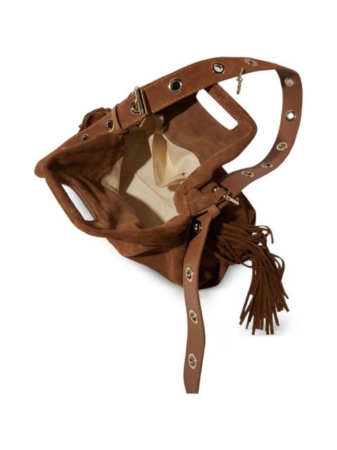 Maje Miss M fringed shoulder bag - Brown