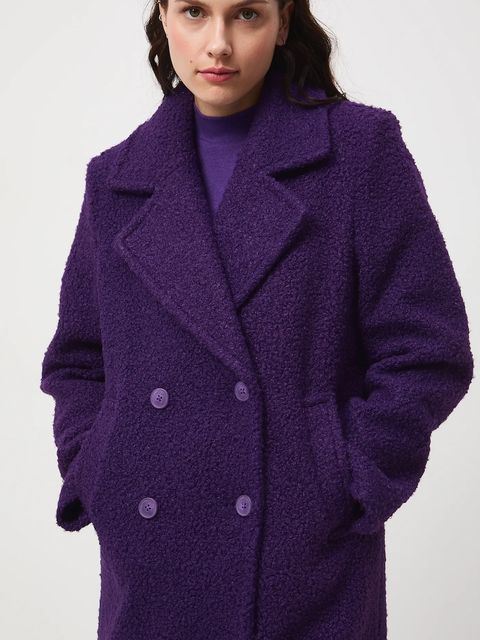 Medicine płaszcz damski kolor fioletowy