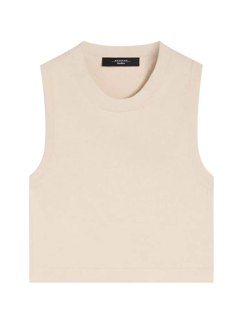 Weekend Max Mara Bombo ribbed-knit cropped top - Neutrals - zdjęcie produktu nr 1