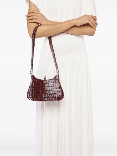 Rabanne ring embossed leather shoulder bag - Brown