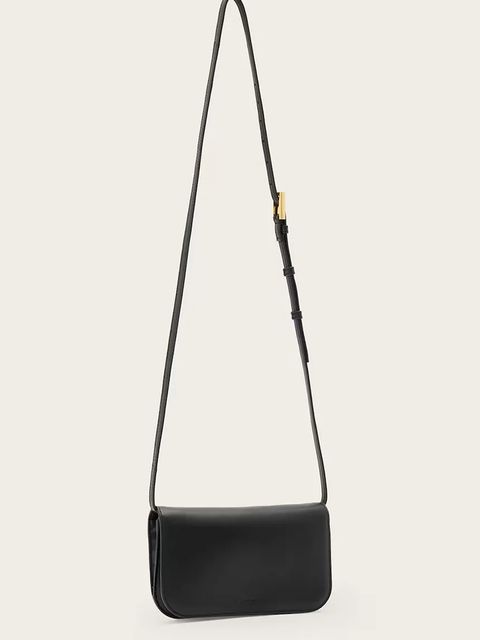 AllSaints torebka skórzana MAEVE kolor czarny W268XD