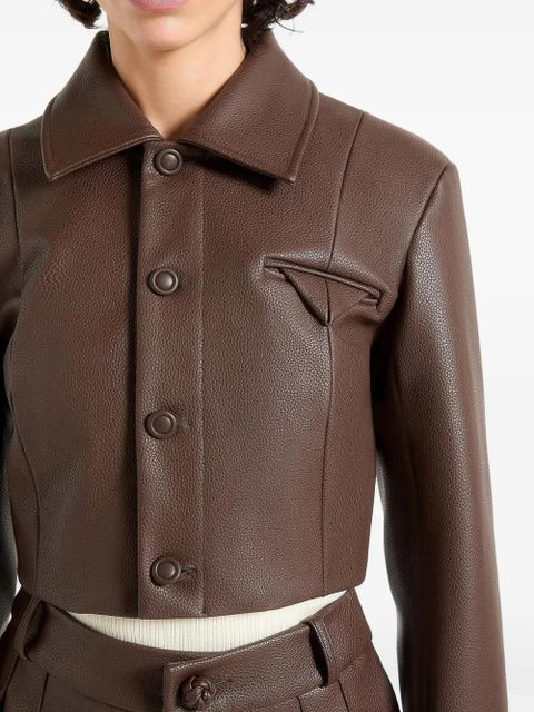 Manière De Voir Ania pebbled jacket - Brown