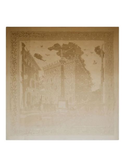 Ferragamo jacquard silk scarf - Neutrals - zdjęcie produktu nr 1