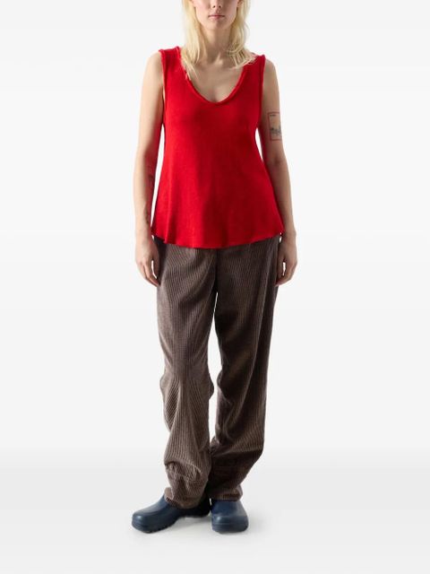 American Vintage Padow corduroy straight cotton trousers - Brown - zdjęcie produktu nr 2