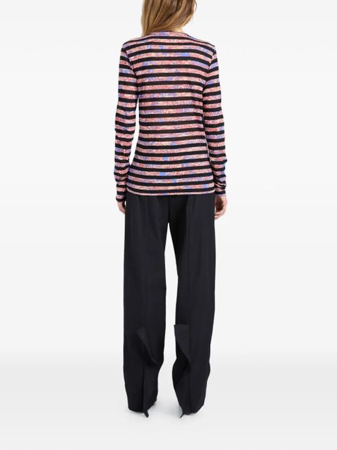 Proenza Schouler Mia printed striped top - Black
