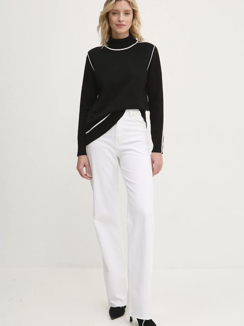 Answear Lab sweter z kaszmirem kolor czarny z golfem