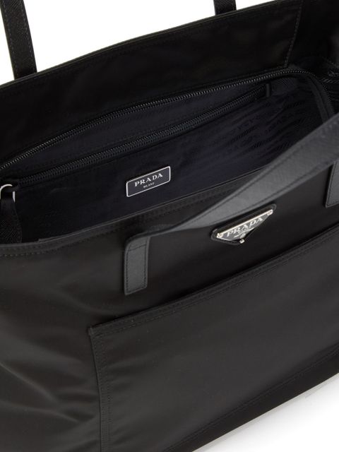 Prada Re-Nylon embroidered tote bag - Black