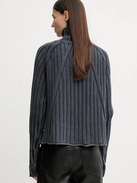 G-Star sweter bawełniany 0 damski kolor niebieski z golfem D27172.D630