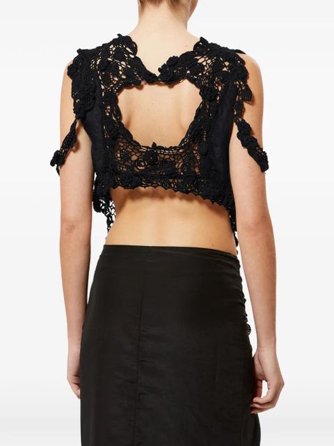 ISABEL MARANT Vana crochet V-neck top - Black
