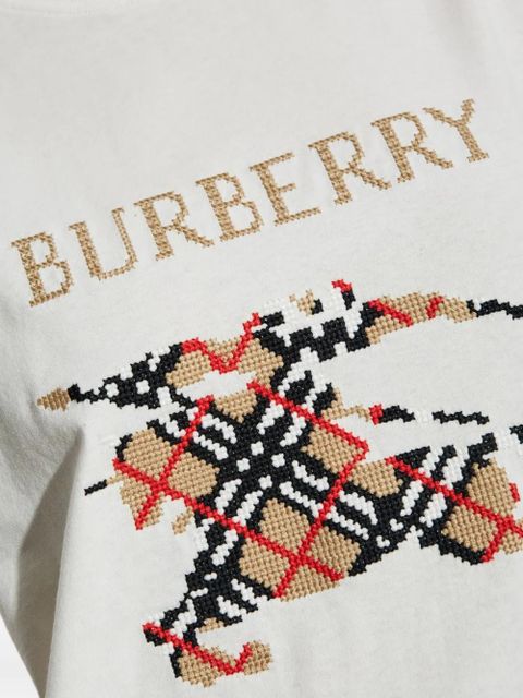 Burberry check-motif graphic T-shirt - White