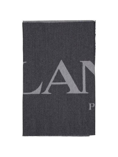 Lanvin logo-print silk scarf - Grey