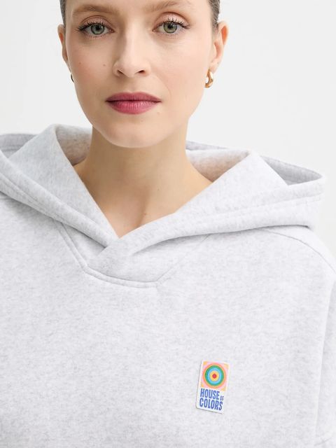 American Vintage bluza damska kolor szary z kapturem melanżowa BAP03C