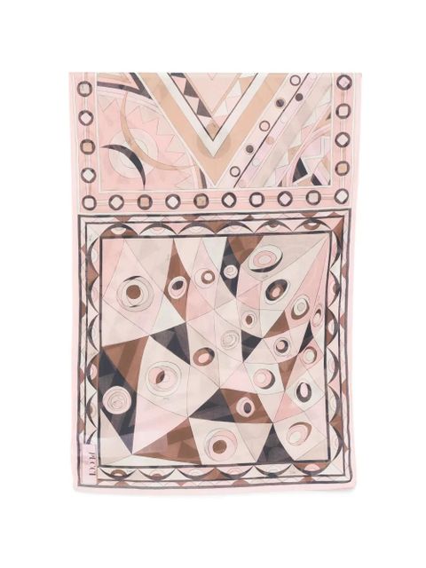PUCCI geometric cotton scarf - Brown - zdjęcie produktu nr 1