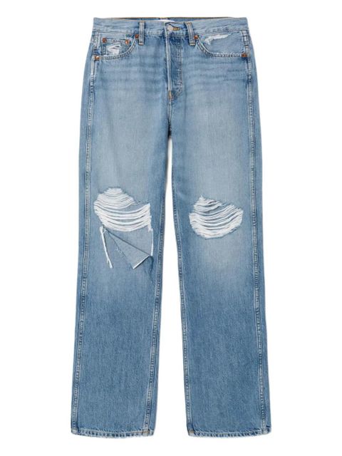 RE/DONE 90s high-rise distressed jeans - Blue - zdjęcie produktu nr 1