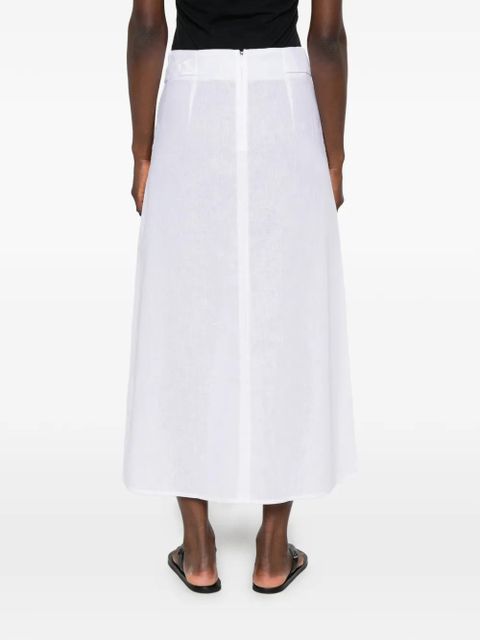 TOTEME belted patch-pocket skirt - White