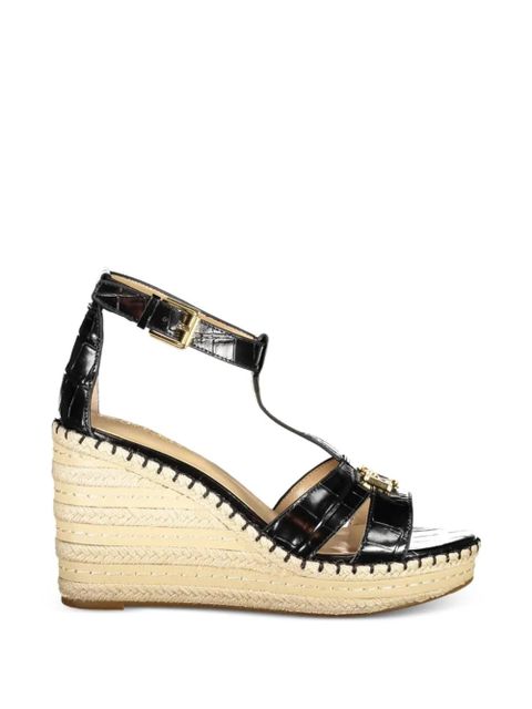 Lauren Ralph Lauren crocodile-effect espadrille sandals - Black - zdjęcie produktu nr 1