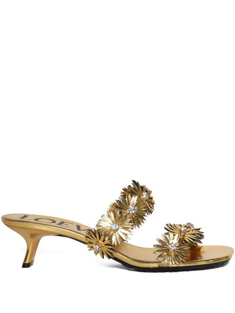 LOEWE 45mm Petal flower-embellished kitten-heel sandals - Gold - zdjęcie produktu nr 1