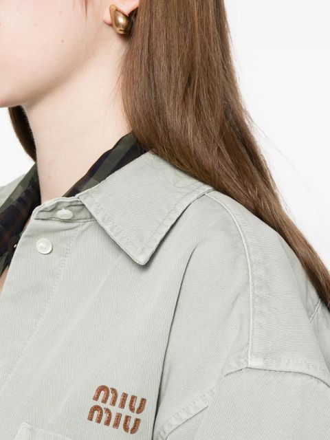 Miu Miu chest-pocket overshirt - Green