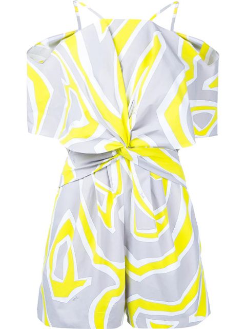 PUCCI printed cold shoulder playsuit - Yellow - zdjęcie produktu nr 1