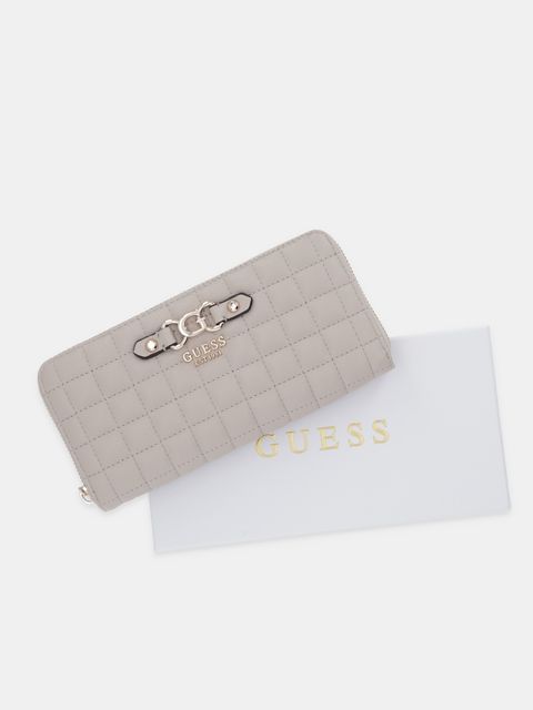 Guess portfel NADIRA damski kolor beżowy SWQG84 24146